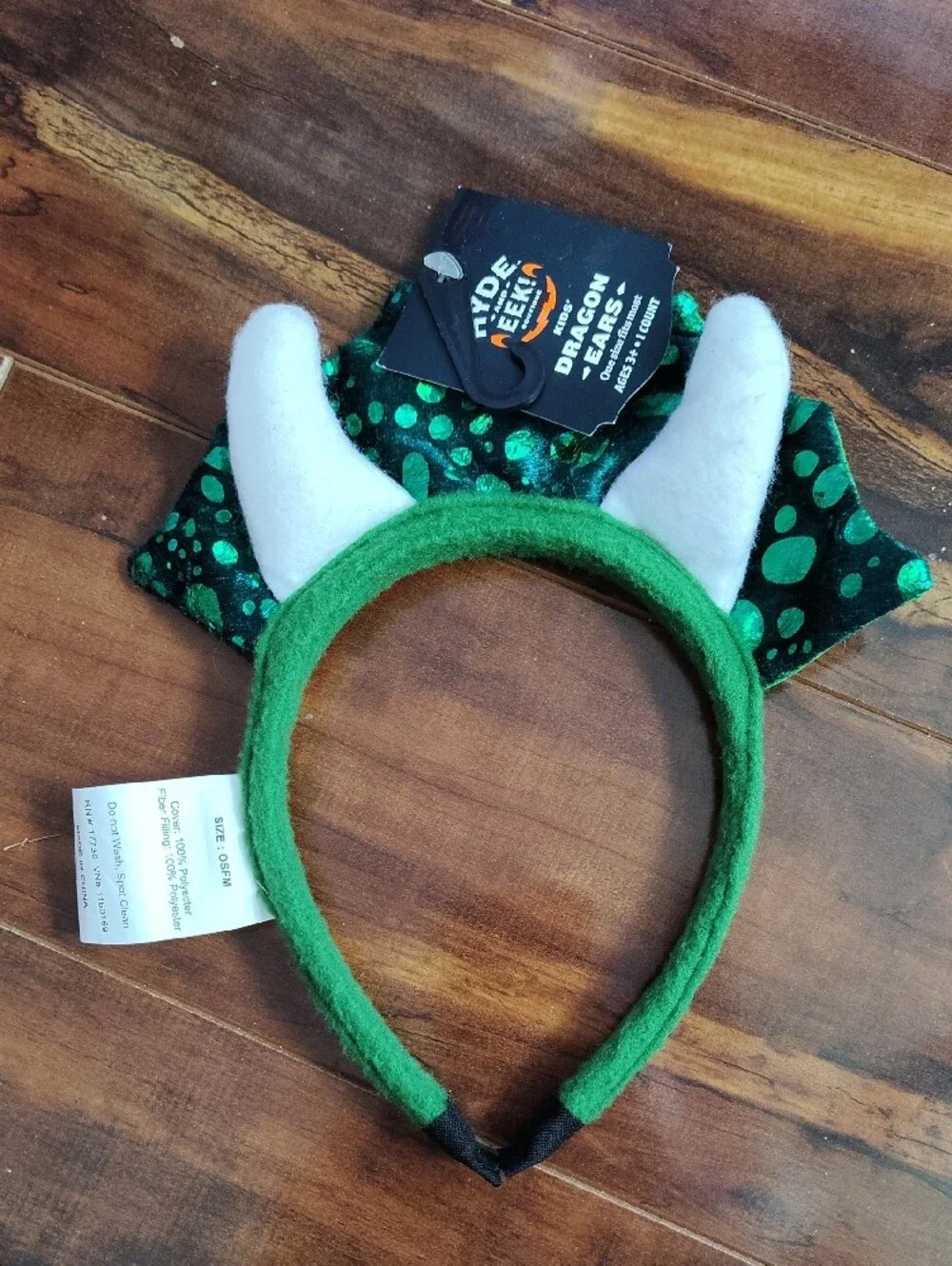 Hyde & Eek! Kids Green Dragon Headpiece with Dragon Tail Halloween Costume
